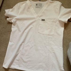 Figs White Scrub Top